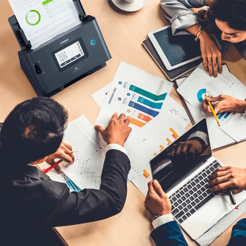 Business professionals collaborating